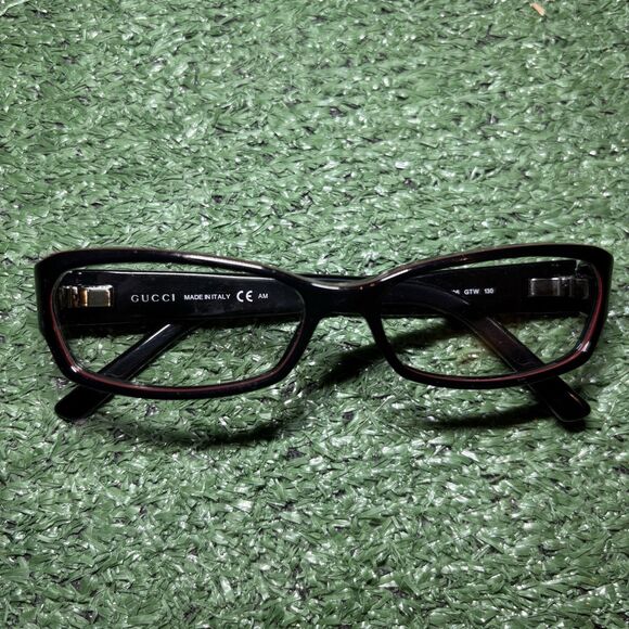 Gucci GG 3196 130 Black Eyeglasses Frames 50-14 130 Italy Women Square